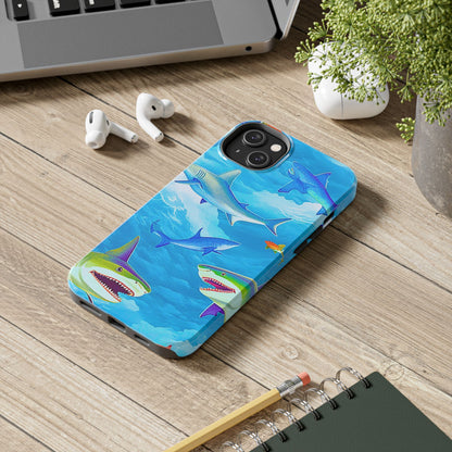 Sharks in the Sky Pattern Style Tough Phone Case | Animals