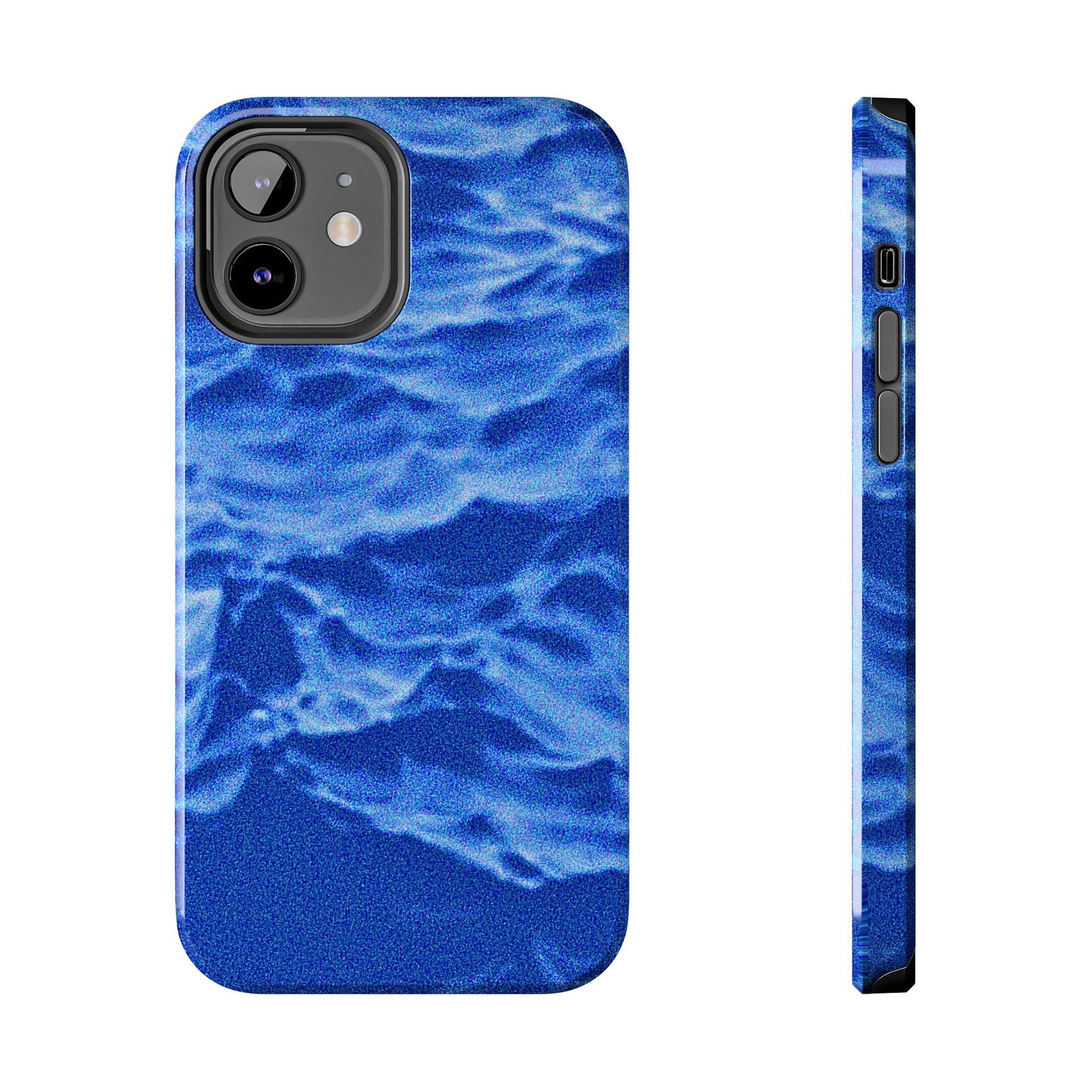 Funda resistente para teléfono azul oscuro con olas del océano borrosas | Estética