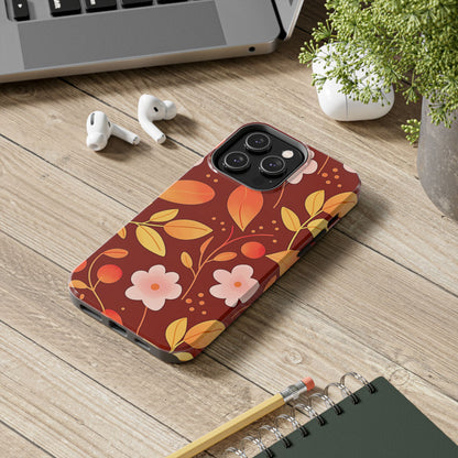 Autumn Fall Leaf Pattern Tough Phone Case | Aesthetic