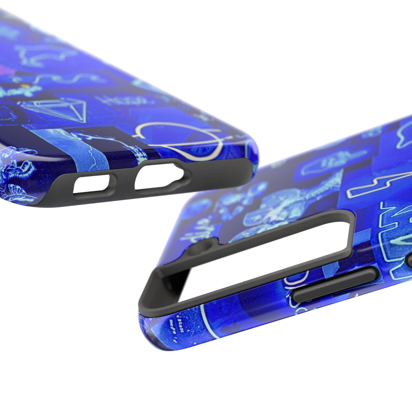 Blue Neon Style Tough Phone Case | Aesthetic