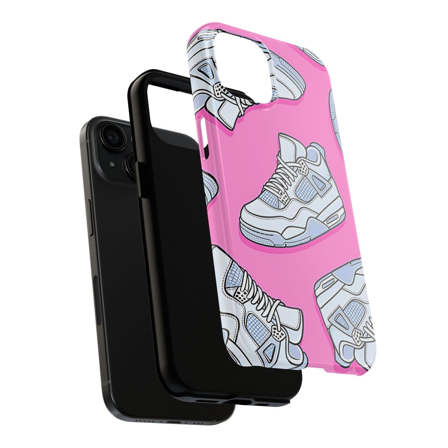Funda resistente para teléfono con diseño de zapatillas Jordan 4 blancas | Estética