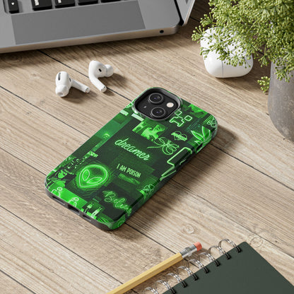 Green Neon Style Tough Phone Case | Aesthetic