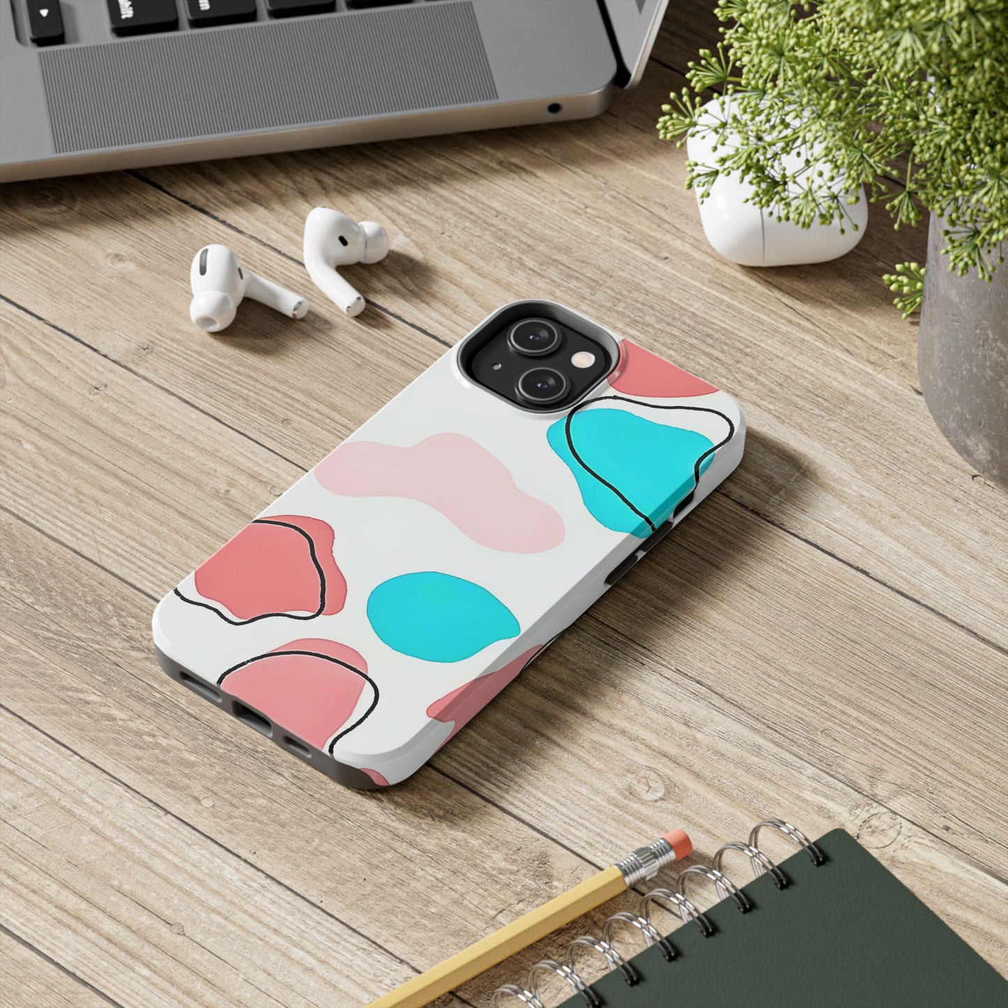 Abstract Shapes Preppy Pastel Style (Version 1) Tough Phone Case | Aesthetic