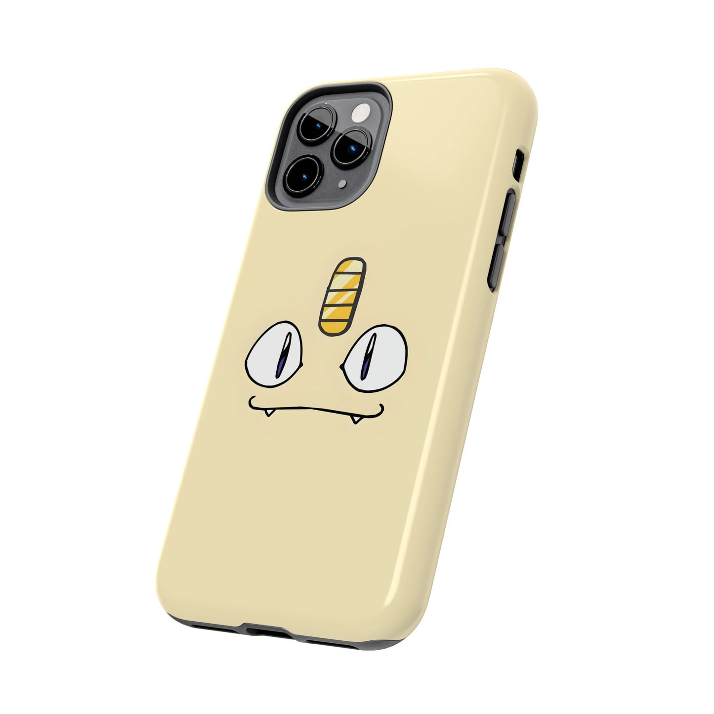 Cat Minimal Gold Coin Face Tough Phone Case | Anime