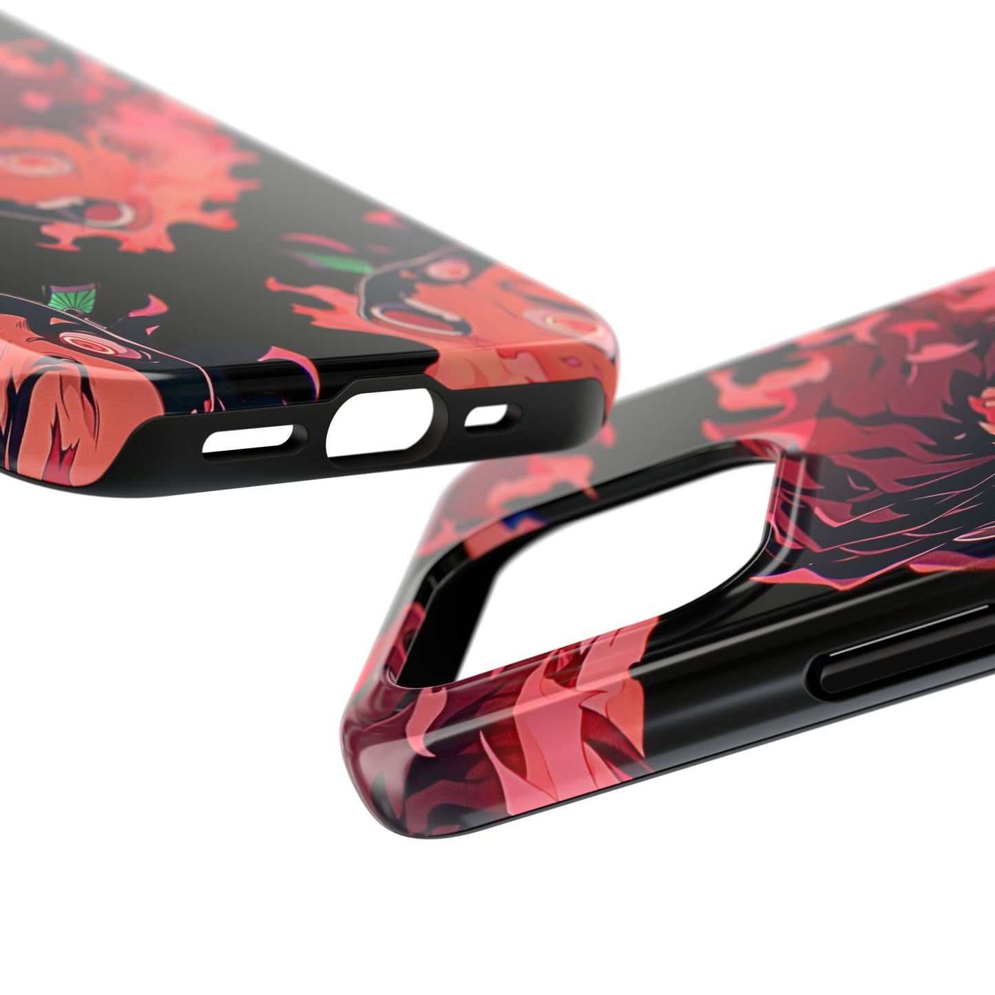Tanjiro Kamado Flamed Style Black Tough Phone Case | Anime - Demon Slayer