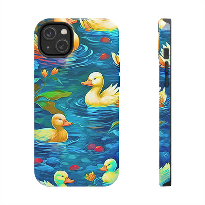 Ducks in the Pond Pattern Style Tough Phone Case | Animals