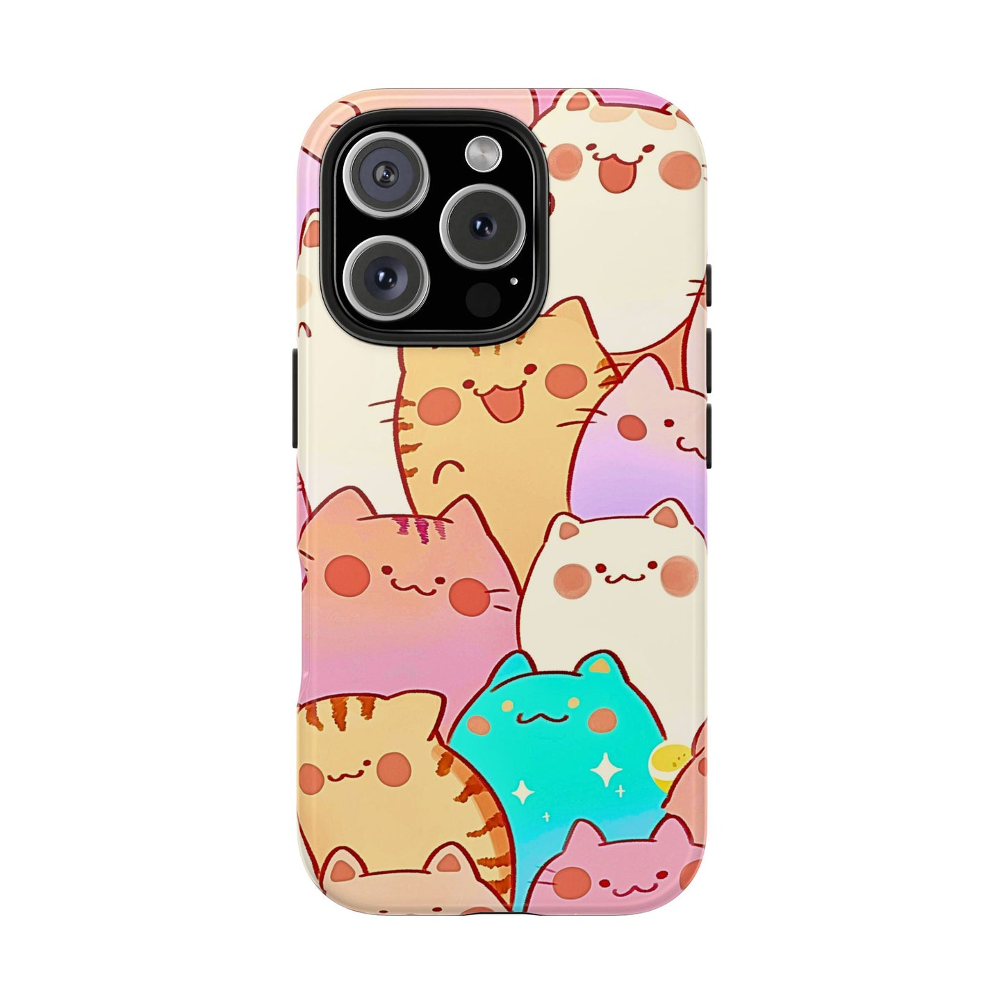 Kawaii Chubby Adorable Cats Tough Phone Case | Animals