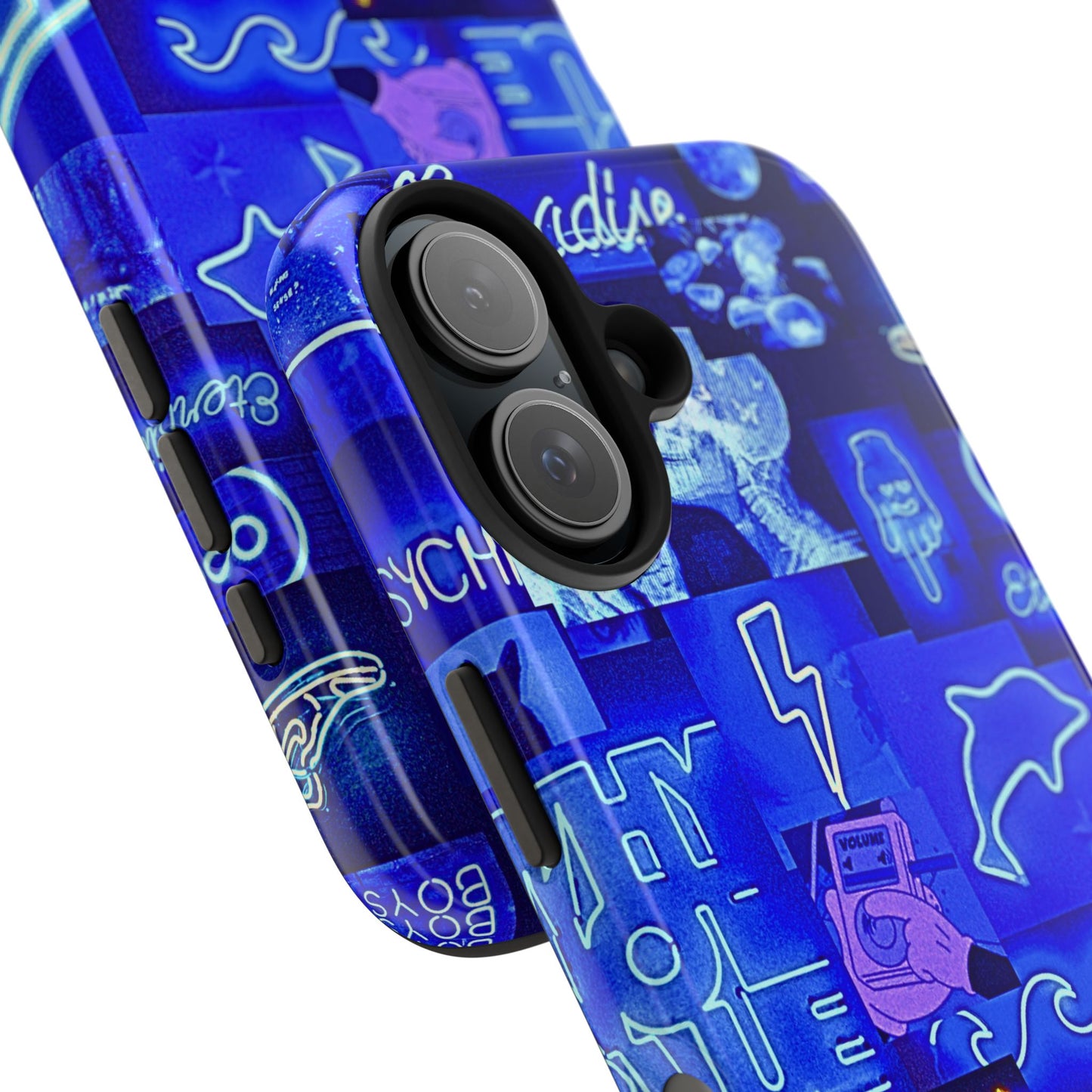 Blue Neon Style Tough Phone Case | Aesthetic