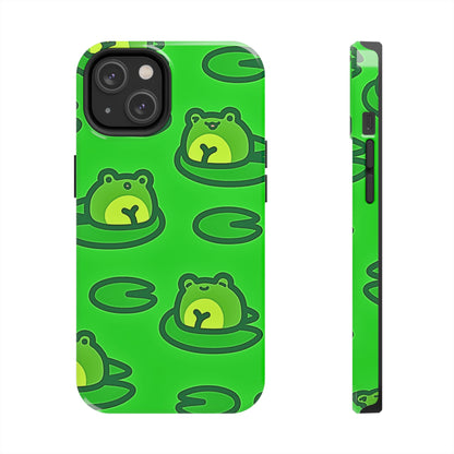 Cute Green Frogs Pattern Tough Phone Case | Animals