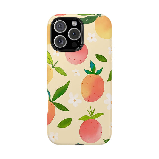 Mango Orange Fruit Pattern Tough Phone Case | Aesthetic