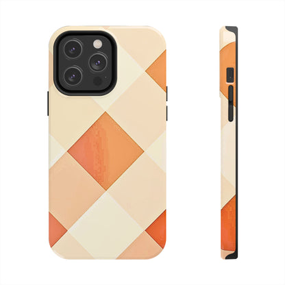 Pastel Minimalist Two-Tone Checkerboard Tough Phone Case | Aesthetic