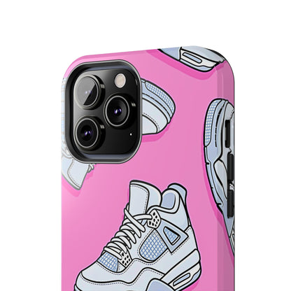 Funda resistente para teléfono con diseño de zapatillas Jordan 4 blancas | Estética