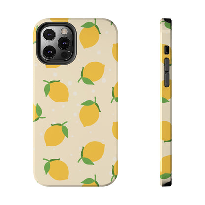 Cute Aesthetic Lemon Pattern Citrus Design Tough Phone Case | Food