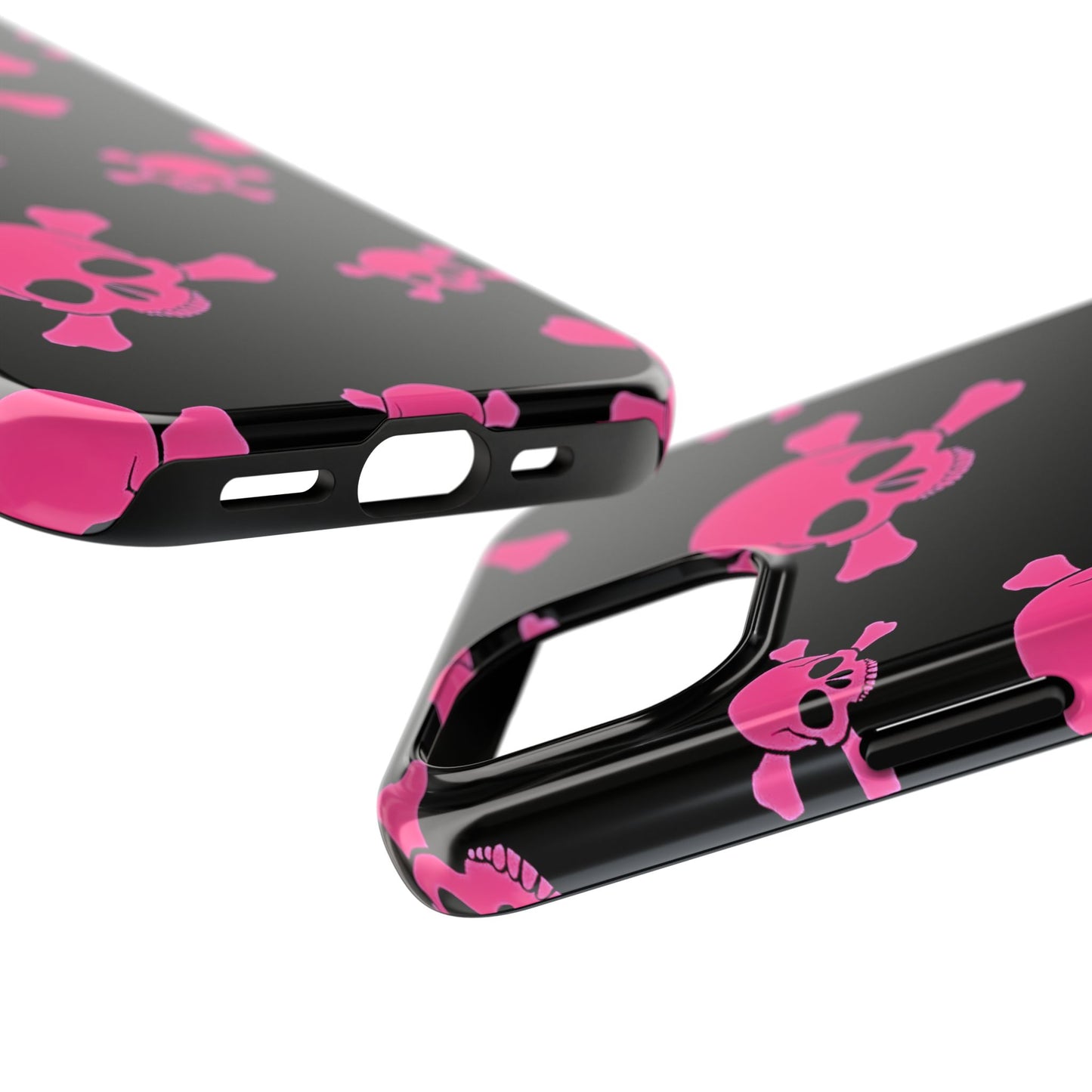 Funda resistente para teléfono estilo emo con calavera rosa | Estética
