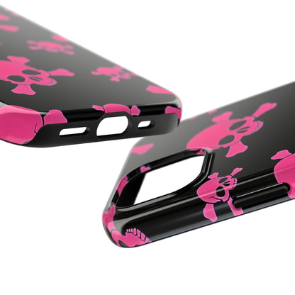 Funda resistente para teléfono estilo emo con calavera rosa | Estética