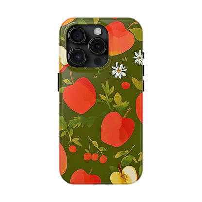 Funda/Cubierta resistente para teléfono con diseño de manzanas y bayas | Estética