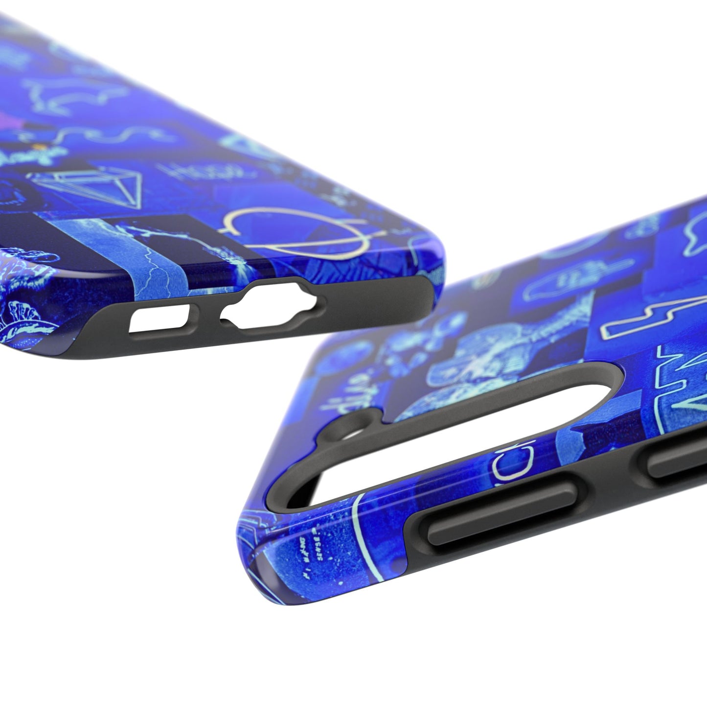 Blue Neon Style Tough Phone Case | Aesthetic