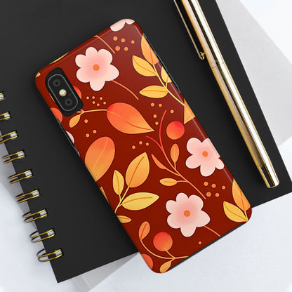 Autumn Fall Leaf Pattern Tough Phone Case | Aesthetic