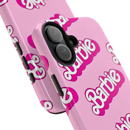 Funda rígida para teléfono con estampado retro del logotipo de Barbie | Estética