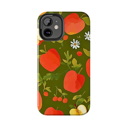 Funda/Cubierta resistente para teléfono con diseño de manzanas y bayas | Estética