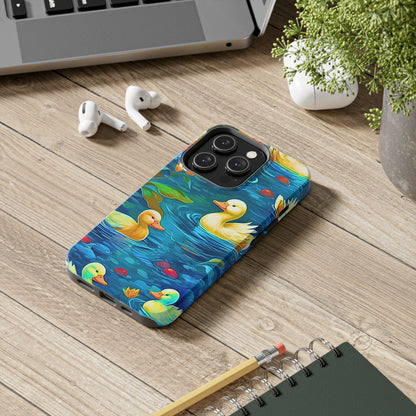 Ducks in the Pond Pattern Style Tough Phone Case | Animals