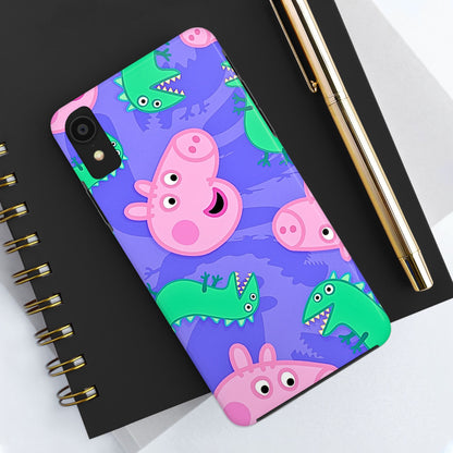 Peppa Pig & George Dinosaur Pattern Tough Phone Case | Cartoons - Peppa Pig