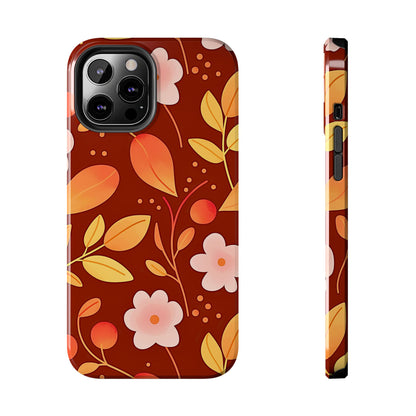 Autumn Fall Leaf Pattern Tough Phone Case | Aesthetic