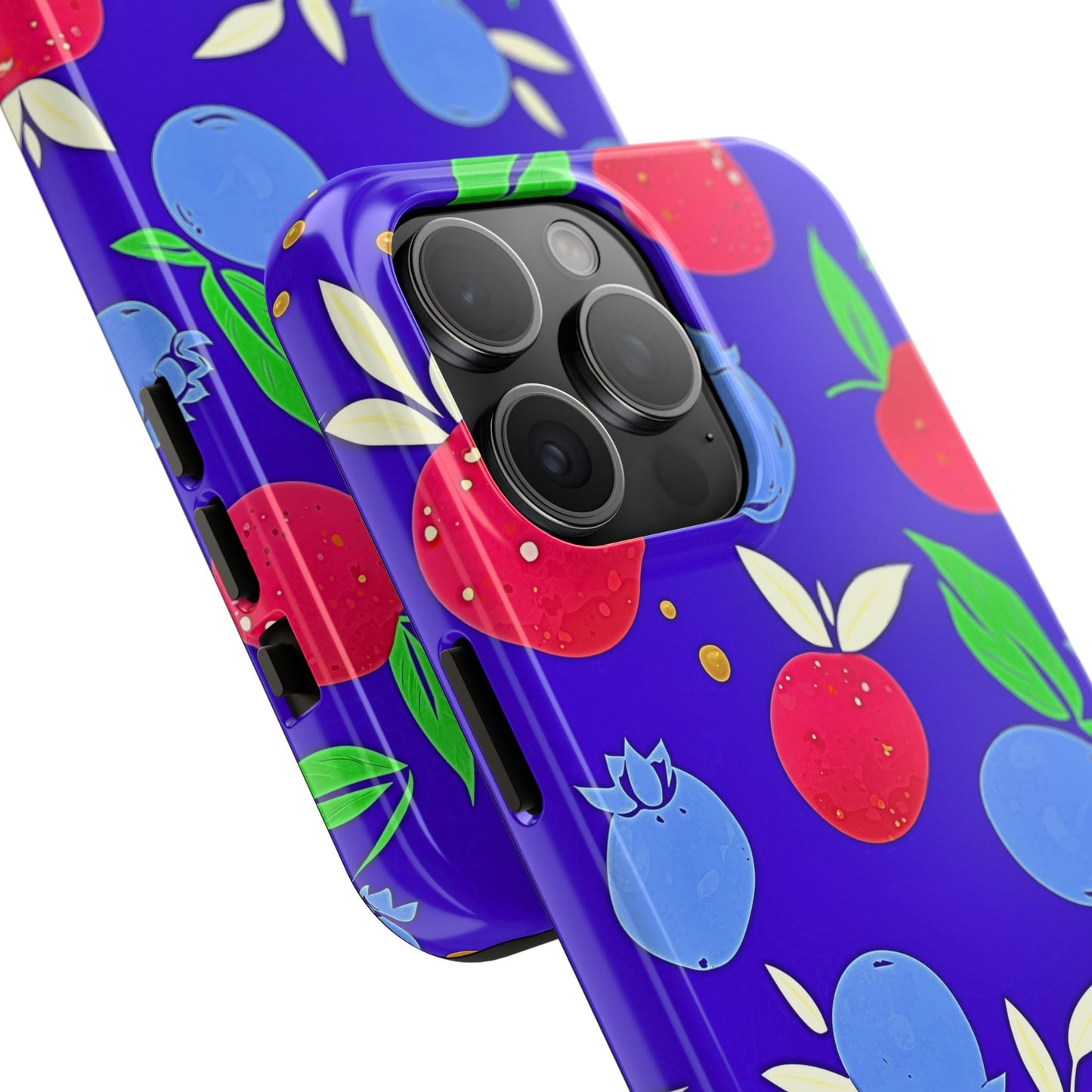 Funda resistente para teléfono con diseño de arándanos y fresas | Estética