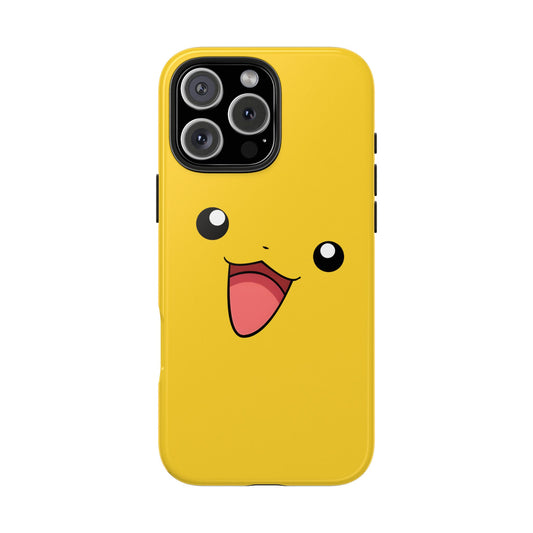 Electric Mouse Yellow Happy Face Minimal Design Tough Phone Case | Anime
