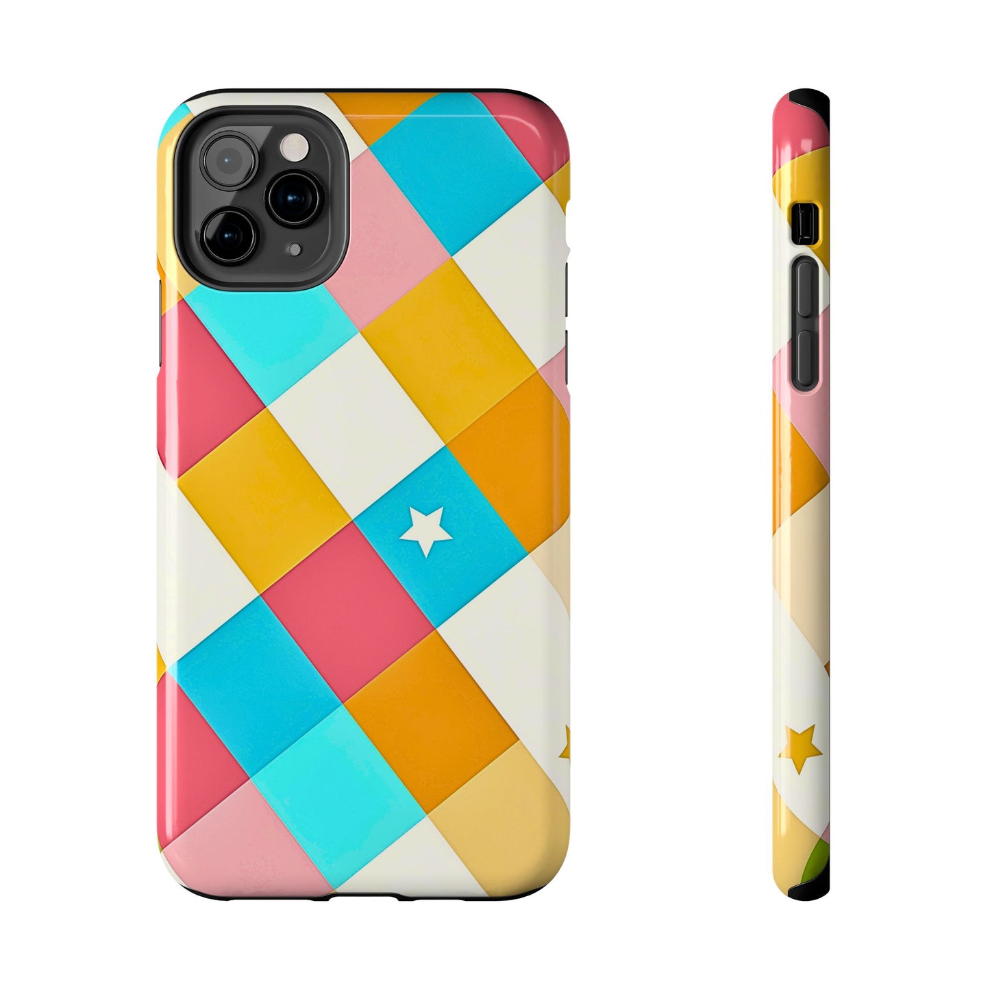 Vibrant Preppy Checkered Tough Phone Case | Aesthetic