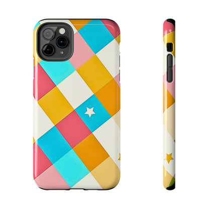 Vibrant Preppy Checkered Tough Phone Case | Aesthetic