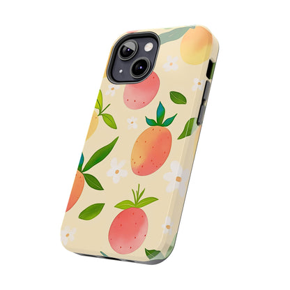 Mango Orange Fruit Pattern Tough Phone Case | Aesthetic