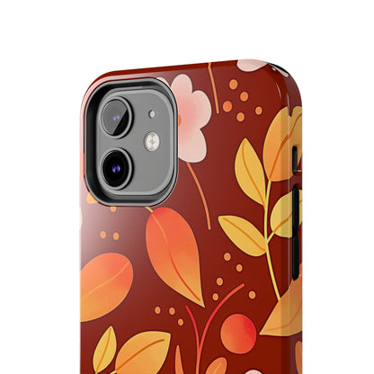 Autumn Fall Leaf Pattern Tough Phone Case | Aesthetic