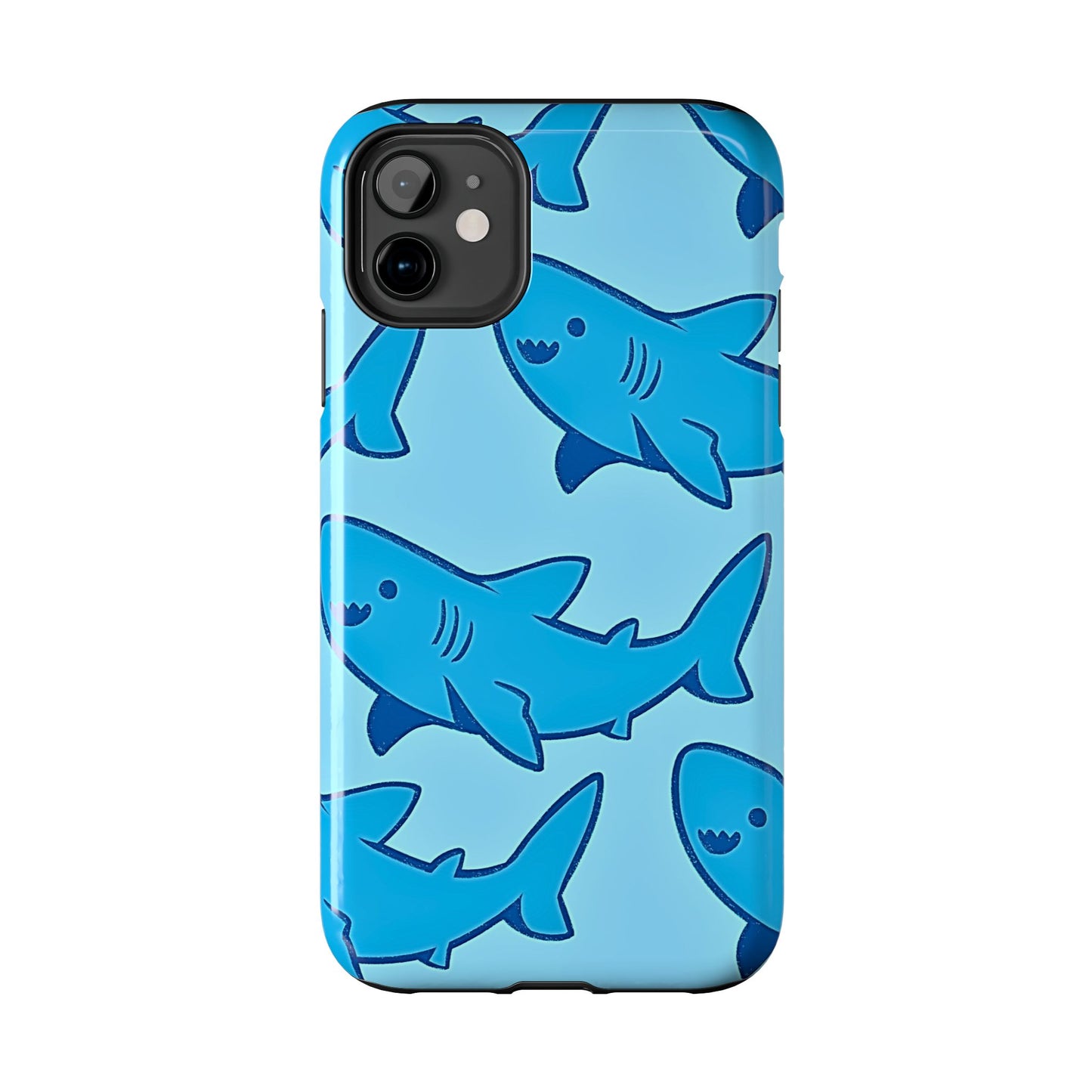 Smiley Shark Fun Pattern Tough Phone Case | Animals