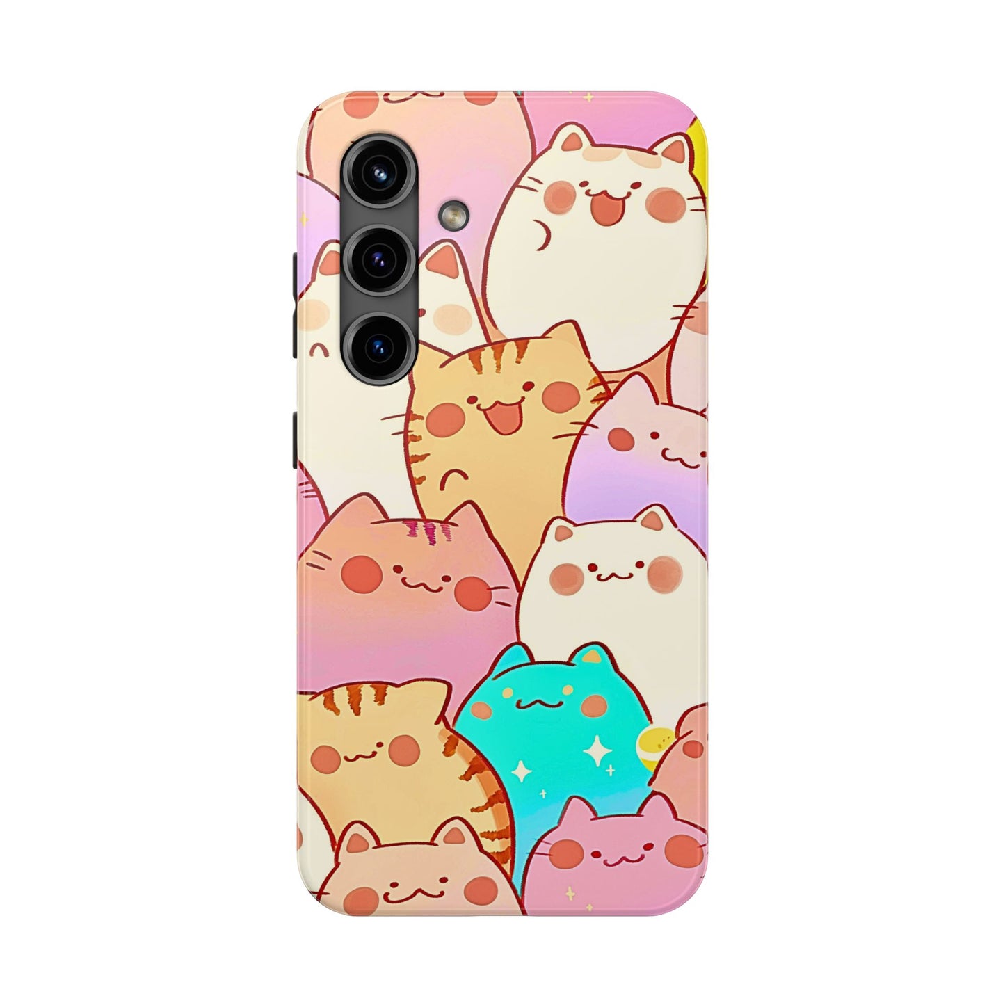 Kawaii Chubby Adorable Cats Tough Phone Case | Animals