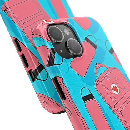 VSCO Kanken Backpack Water Bottle Pink & Blue Tough Phone Case | Aesthetic