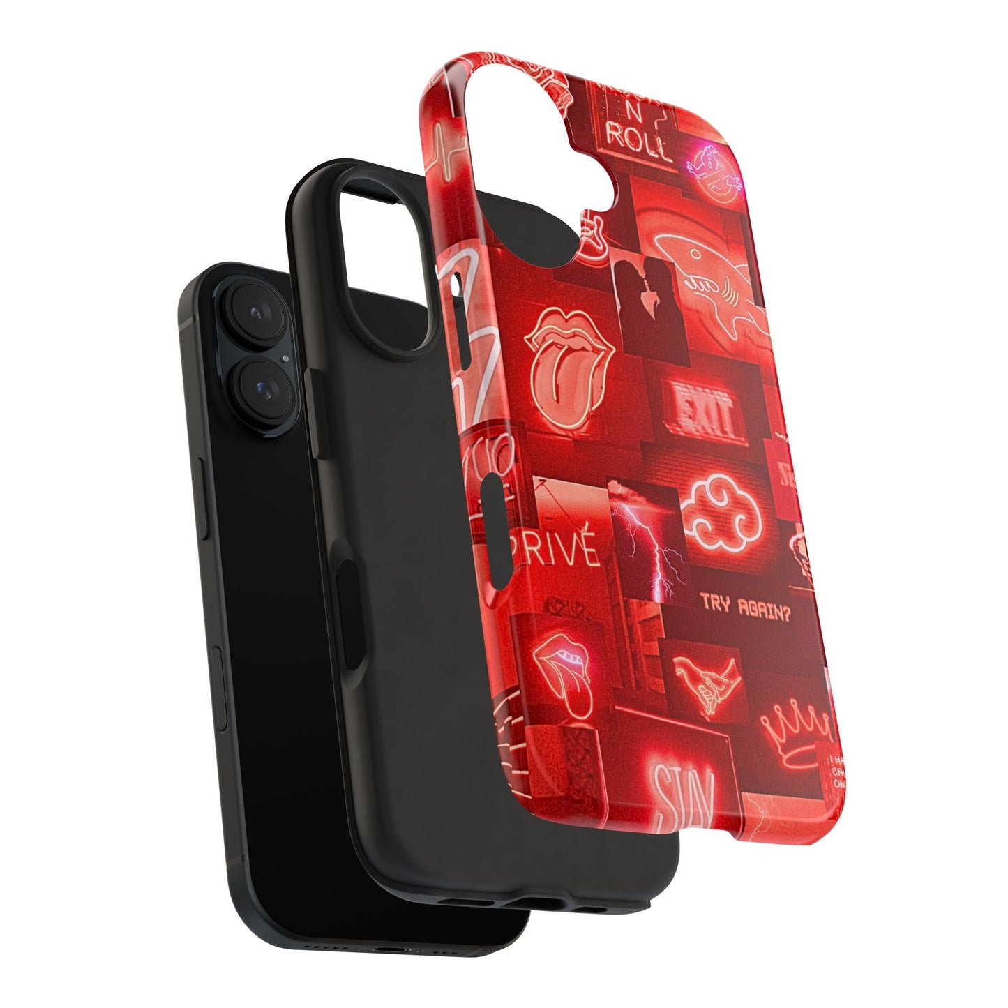 Funda resistente para teléfono con diseño de neón rojo | Estética