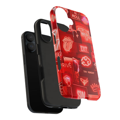 Funda resistente para teléfono con diseño de neón rojo | Estética
