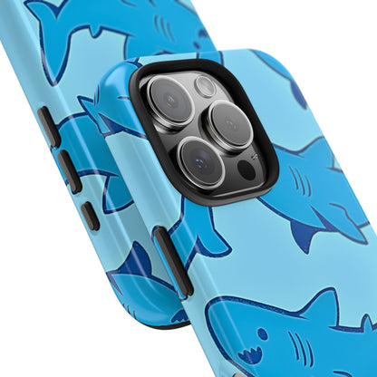 Smiley Shark Fun Pattern Tough Phone Case | Animals