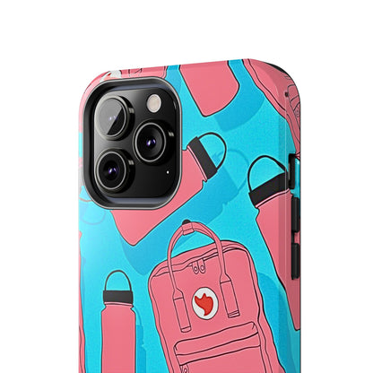 VSCO Kanken Backpack Water Bottle Pink & Blue Tough Phone Case | Aesthetic