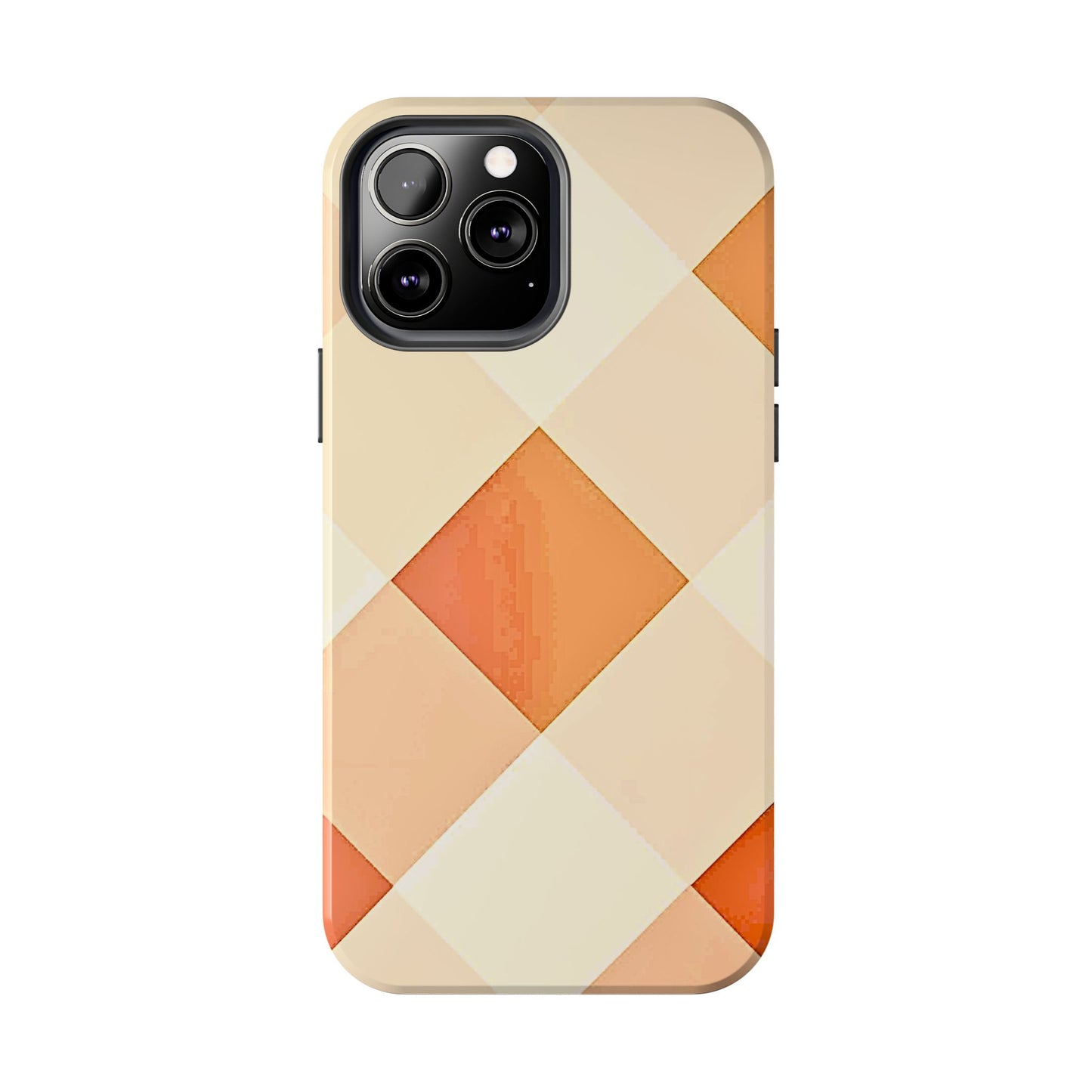 Pastel Minimalist Two-Tone Checkerboard Tough Phone Case | Aesthetic