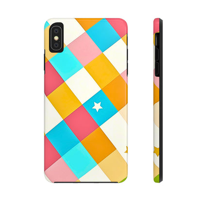 Vibrant Preppy Checkered Tough Phone Case | Aesthetic