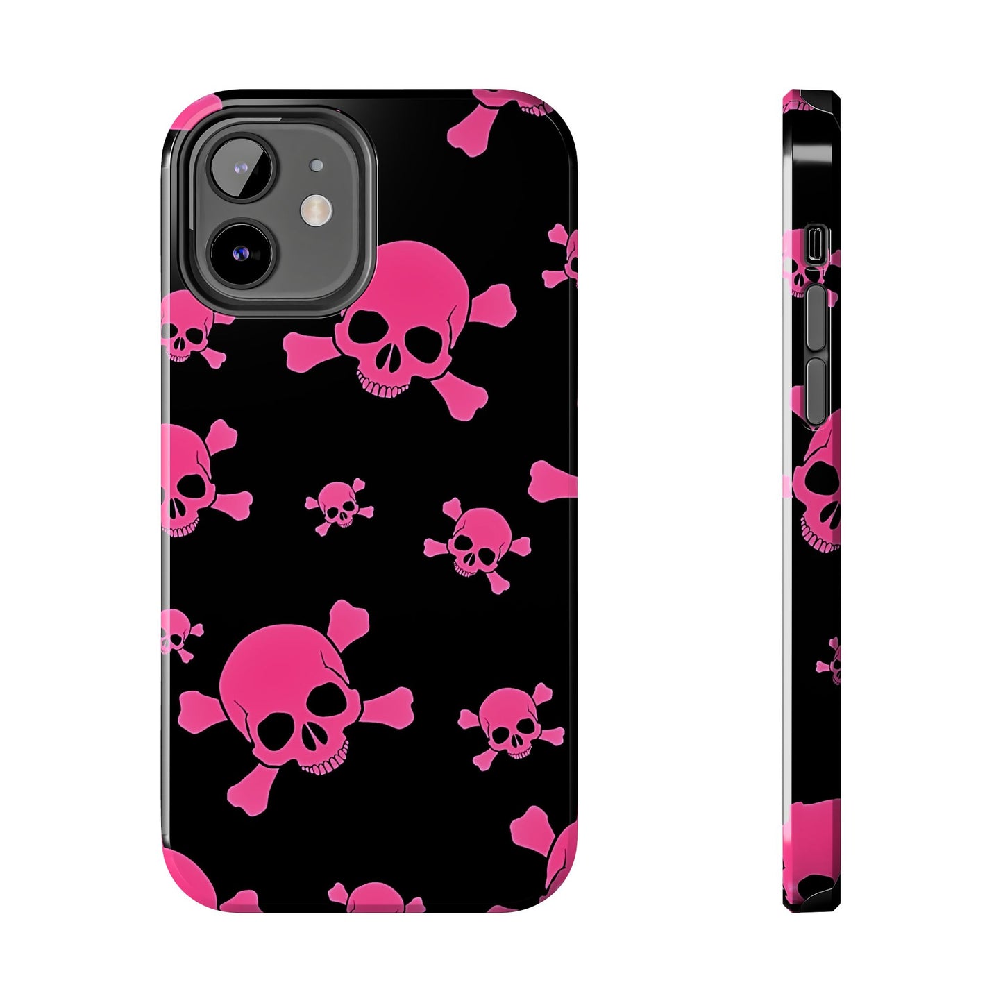 Funda resistente para teléfono estilo emo con calavera rosa | Estética