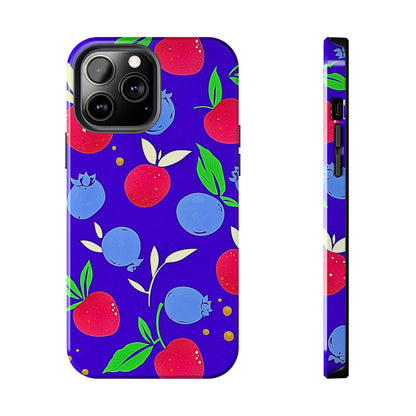 Funda resistente para teléfono con diseño de arándanos y fresas | Estética