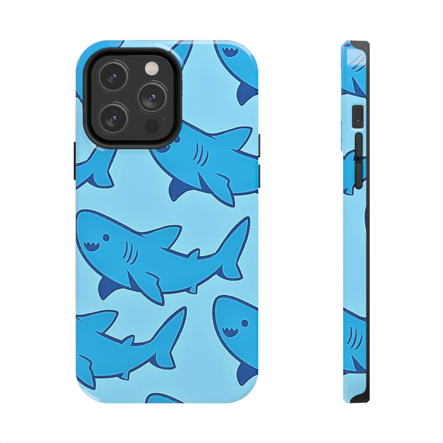 Smiley Shark Fun Pattern Tough Phone Case | Animals