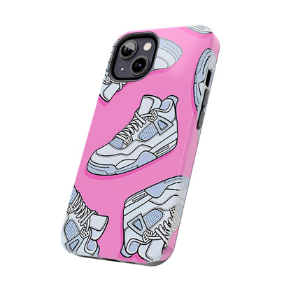 Funda resistente para teléfono con diseño de zapatillas Jordan 4 blancas | Estética