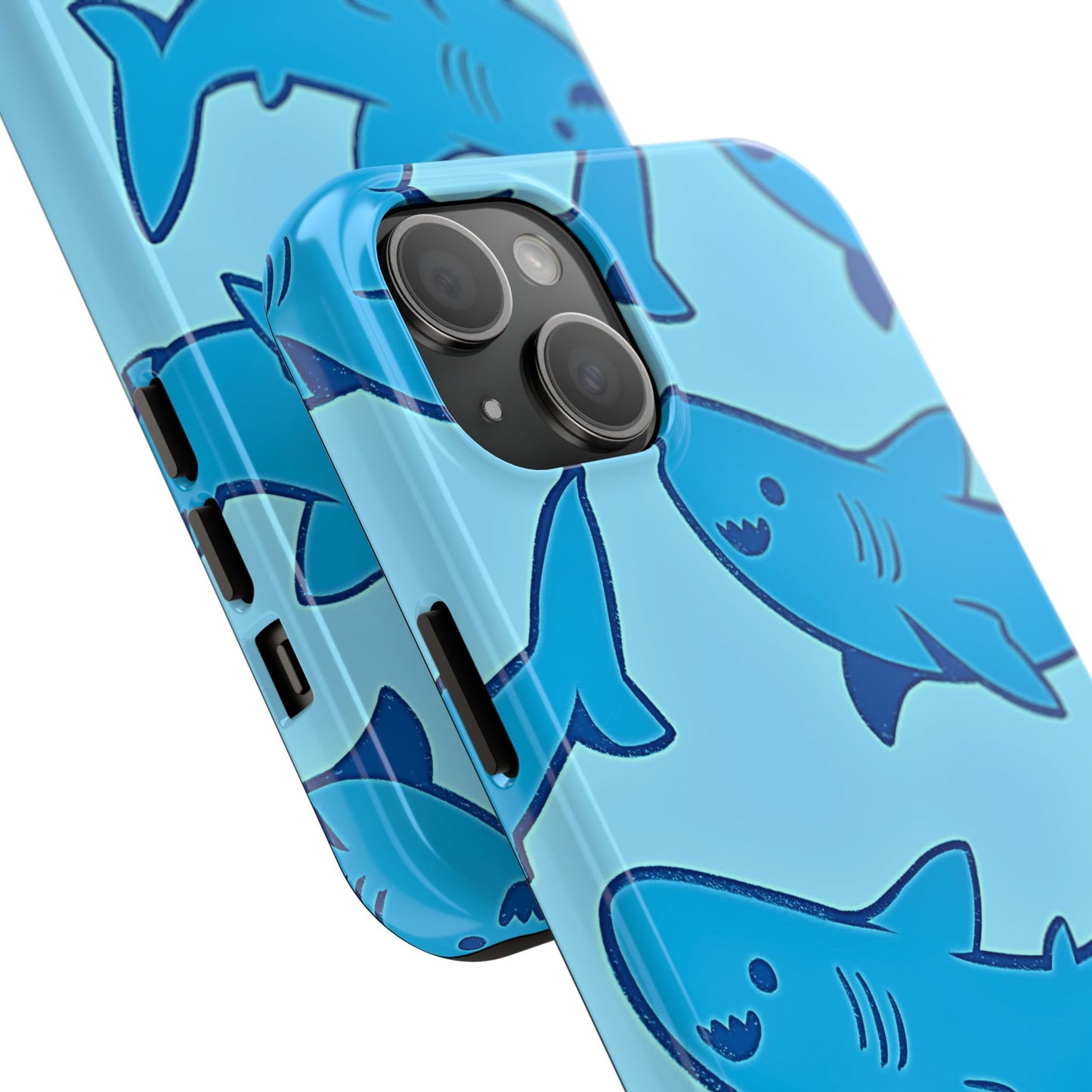 Smiley Shark Fun Pattern Tough Phone Case | Animals