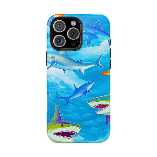 Sharks in the Sky Pattern Style Tough Phone Case | Animals