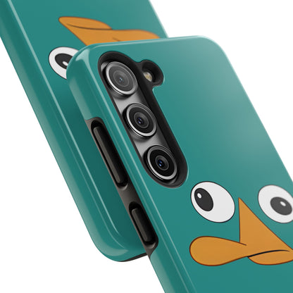 Phineas and Ferb Perry Platypus Eyes Teal Expression Tough Phone Case | Cartoon