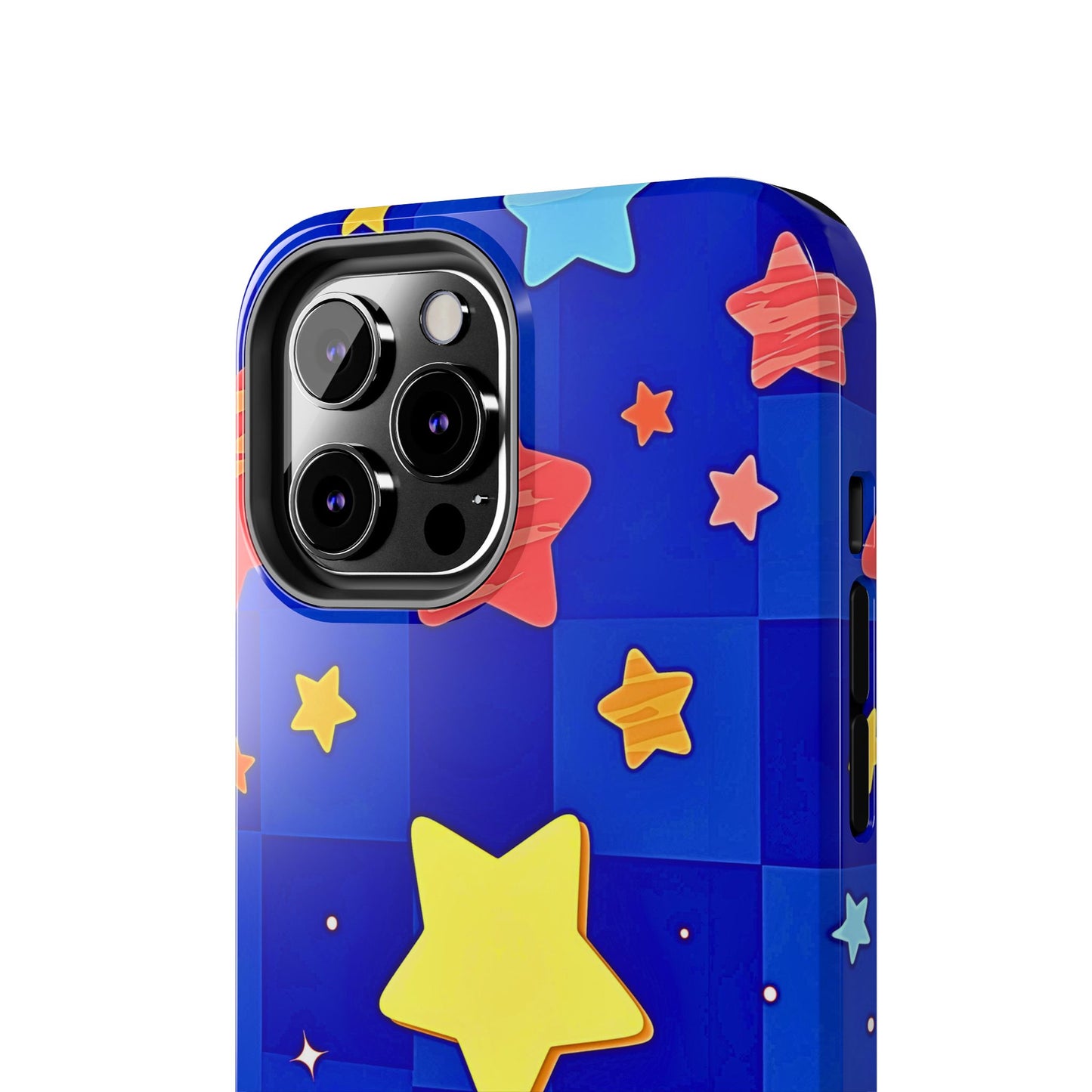 Funda resistente para teléfono con estampado de estrellas vibrantes y preppy | Estética